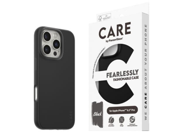 CARE by Panzer Fashion Case -iPhone 16 Pro - Black