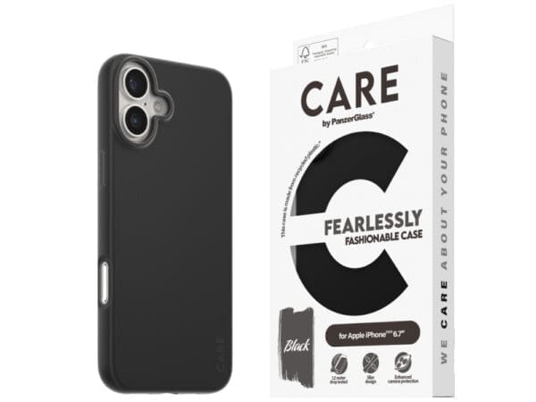 CARE by Panzer Fashion Case -iPhone 16 Plus - Black