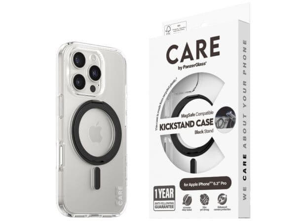 CARE by Panzer Feature (MS&KS) Cse -iPhone 16 Pro - Black