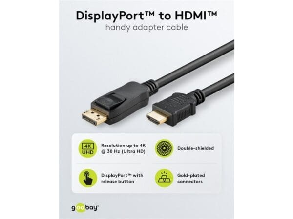 Goobay DisplayPort? 1.2 to HDMI? 1.4 Adapter Cable 5M - Image 2