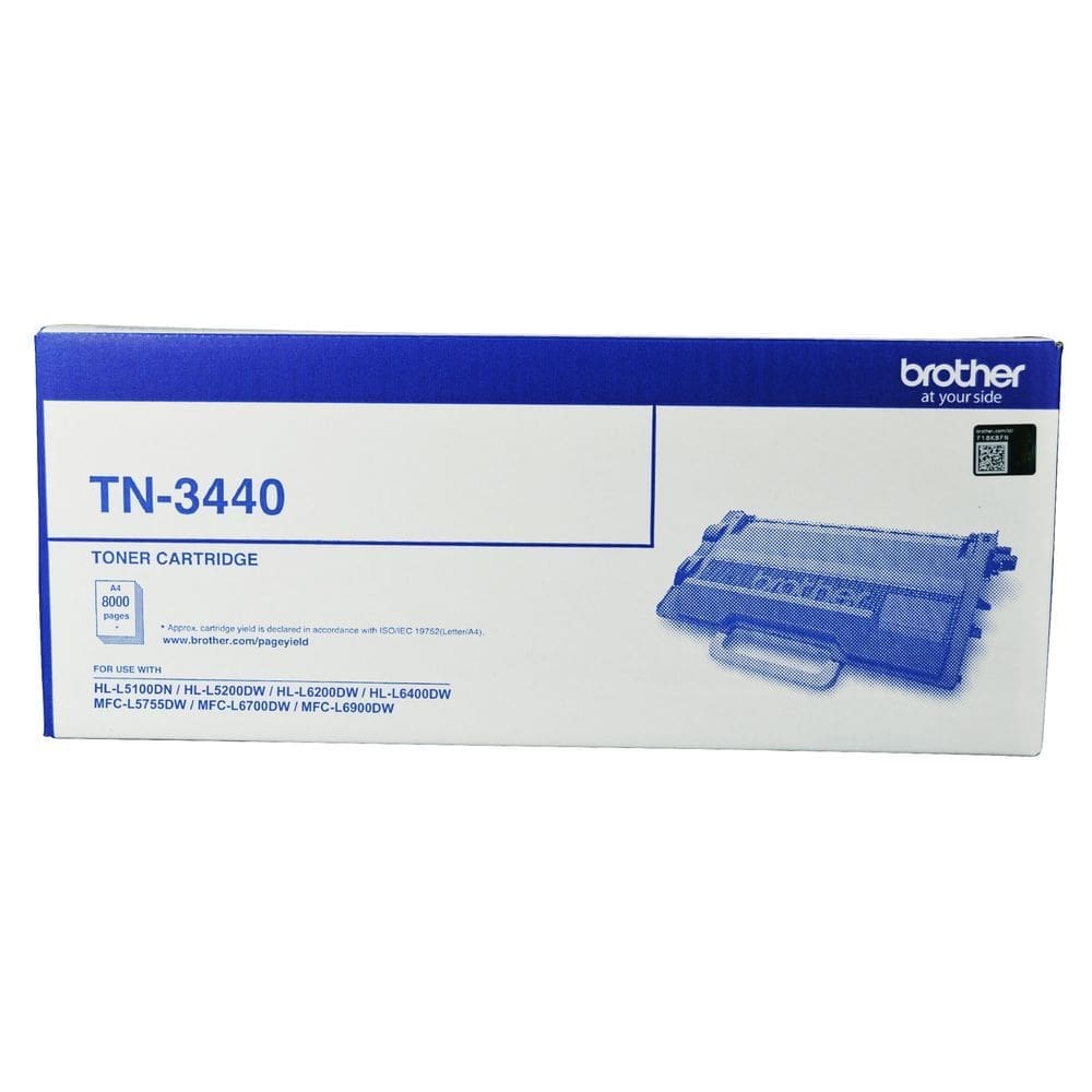 Brother TN-3440 Mono Laser Toner - High Yield- HL-L5100DN, L5200DW, L6200DW, L6400DW MFC-L5755DW, L6700DW, L6900DW up to 8000 pages