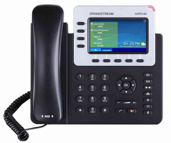 *LS Grandstream GXP2140 4 Line IP Phone, 4 SIP Accounts, 480x272 Colour LCD Screen, HD Audio, Built-In Bluetooth, Powerable Via POE