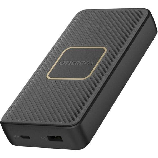 OtterBox Fast Charge Wireless Power Bank 15K mAh - Black (78-80640), Dual Ports (USB-C 18W USB-A 18W), 10W Qi Wireless, Sleek, 2 Years Warranty