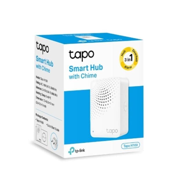 TP-Link Tapo Smart IoT Hub with Chime, Whole-Home Coverage, Low-Power Wireless Protocol , Smart Alarm, Smart Doorbell (Tapo H100）