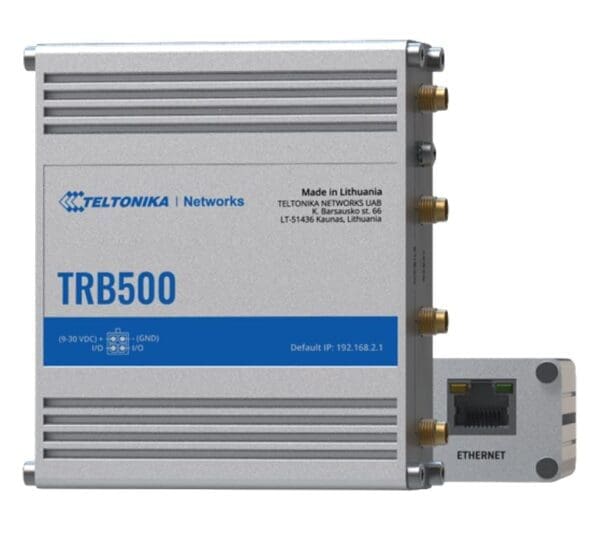 Teltonika TRB500 Industrial 5G Gateway, Ultra-high Cellular Speeds of up to 1 Gbps, Backward Compatible with 4G (LTE CAT 20) Network, PSU included