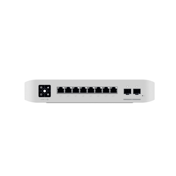 Ubiquiti UniFi Network, Switch, 8-Port, POE 120W, (6) GbE PoE+ Ports, (2) GbE PoE++ Ports, (2) 10G SFP+ Ports, Layer 3, Wall Mount, 2Yr Warr