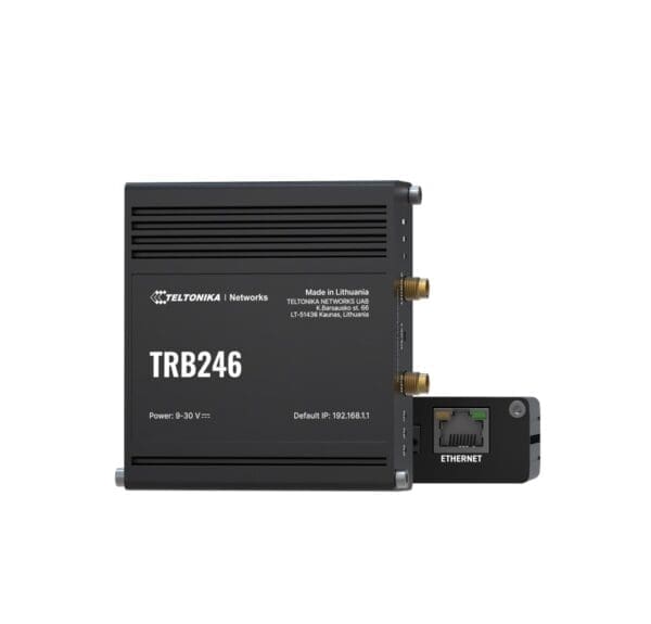 Teltonika TRB246 Industrial IoT Gateway, 4G/LTE(Cat 4), Dual SIM, Auto-Failover, Backup WAN, Supports DNP3, DLMS, Modbus, PSU excluded