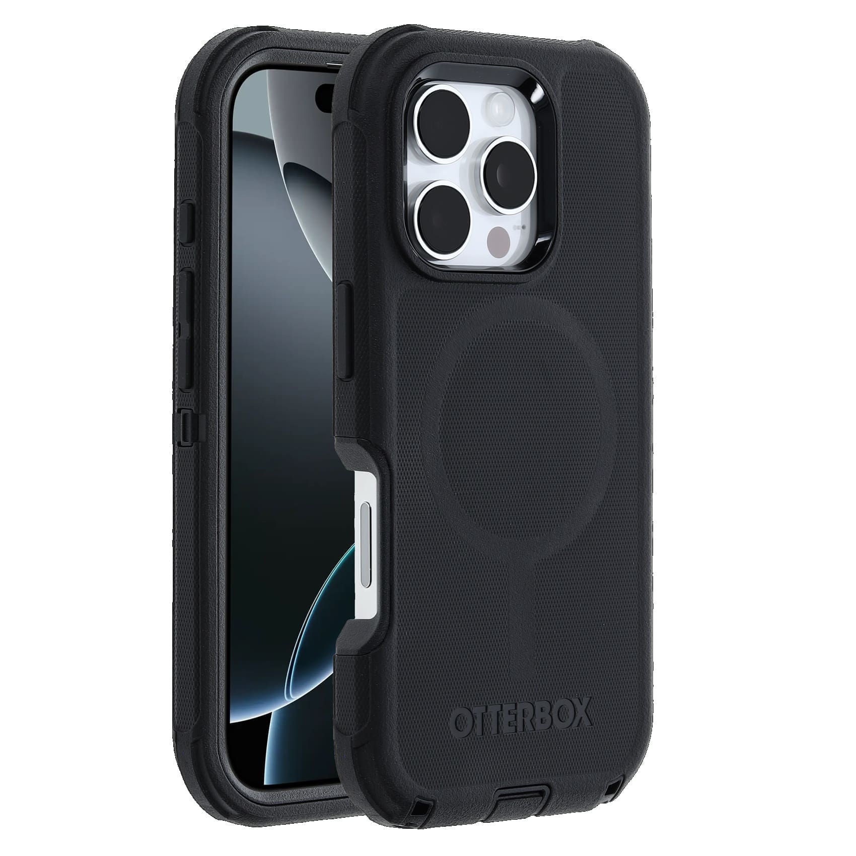 OtterBox Defender MagSafe Apple iPhone 16 Pro (6.3") Case Black - (77-95975), DROP+ 7X Military Standard, Tri-Layer, Port Covers, 7 Years Warranty