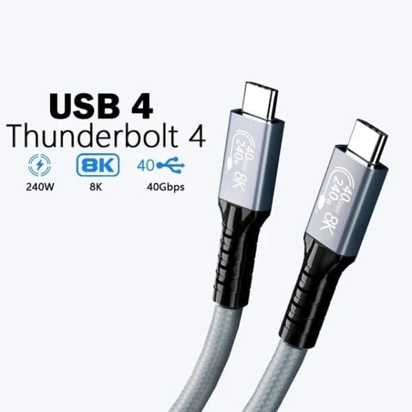 Generic BoostUp Thunderbolt 4 USB-C to USB-C Cable (1M) Black - USB4 - 40Gbps,240W, 8K (60Hz)/4K (144Hz), Fast Charge, Best for Laptop