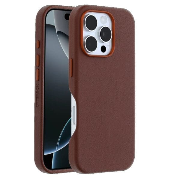OtterBox Symmetry MagSafe Cactus Leather Apple iPhone 16 Pro (6.3") Case Brown-(77-96321),DROP+ 3X Military Standard,Pocket friendly,7 Years Warranty