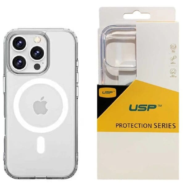 USP Apple iPhone 16 Pro Max (6.9") Clear Rock Shockproof Case with MagSafe - Ultra-Thin,Lightweight,Non-Slip,Multi-Layer, Strong And Durable Materials