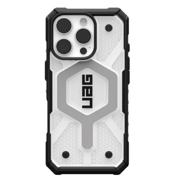 UAG Pathfinder Clear MagSafe Apple iPhone 16 Pro (6.3") Rugged Case - Ice/Silver (114464114343), 18ft Drop Protection (5.4M), 10 Years Warranty