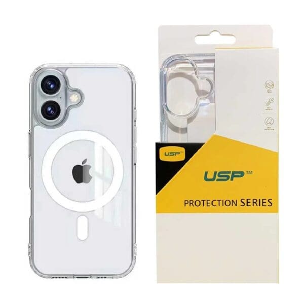 USP Apple iPhone 16 Plus (6.7") Clear Rock Shockproof Case with MagSafe - Ultra-Thin, Lightweight, Non-Slip, Multi-Layer, Strong And Durable Materials