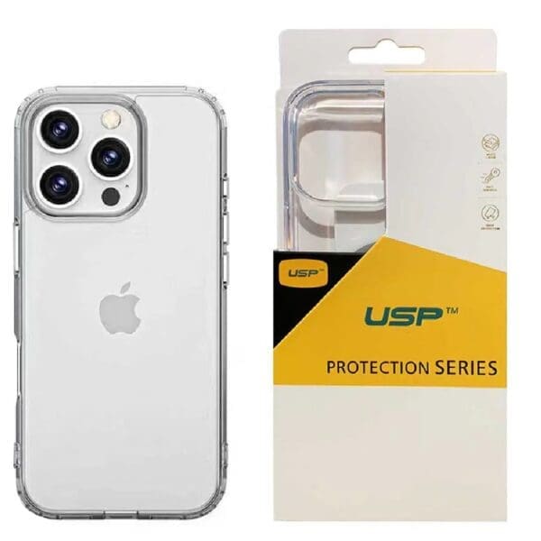 USP Apple iPhone 16 Pro (6.3") Clear Rock Shockproof Case - Ultra-Thin, Lightweight, Non-Slip, Multi-Layer, Strong And Durable Materials