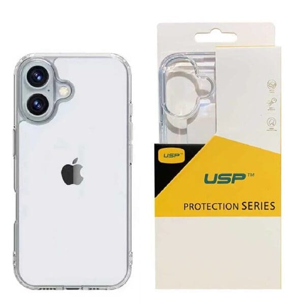 USP Apple iPhone 16 Plus (6.7") Clear Rock Shockproof Case - Ultra-Thin, Lightweight, Non-Slip, Multi-Layer, Strong And Durable Materials