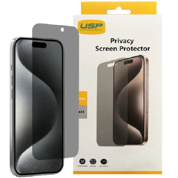 USP Apple iPhone 16 Pro (6.3") Privacy Tempered Glass Screen Protector -9H Surface Hardness, Anti-Spy,Highly Touch Sensitive,Best for Public Occasions