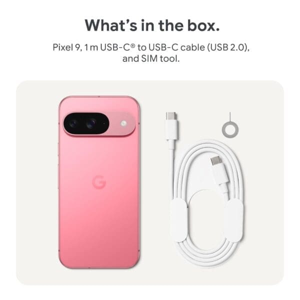 Google Pixel 9 5G 128GB - Peony (GA05841-CA),*AU STOCK*, 6.3" , OLED, 120Hz, 12GB/128GB, 50MP/10.5MP, Dual Sim + eSIM, 4700mAh, 2 Years Warranty - Image 2