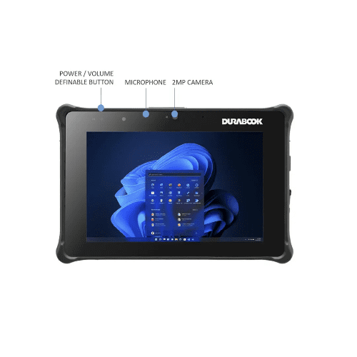 DURABOOK R8, 8" FHD, Intel® Core™ i5-1230U, Windows 11, 8GB RAM, 256GB PCIe SSD,Wi-Fi 6E, Bluetooth v5.3, 2MP Front Camera, 3 year Warranty