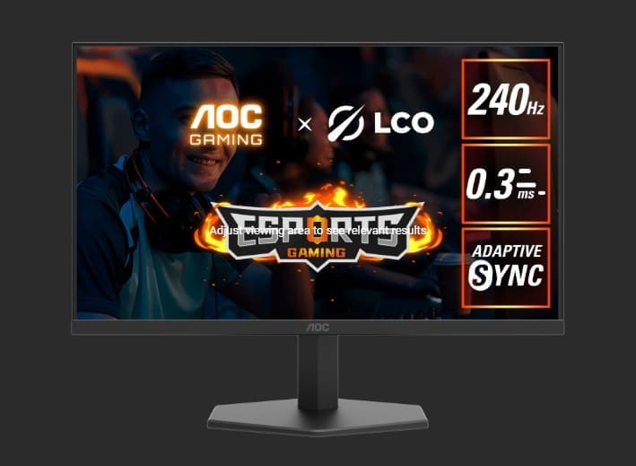 AOC27" IPS FHD, 240Hz, HDR10, 1H1DP, Adaptive Sync,Low input lag,Gaming mode,Dial Point,Shadow Control,Low blue mode, Gaming Monitor