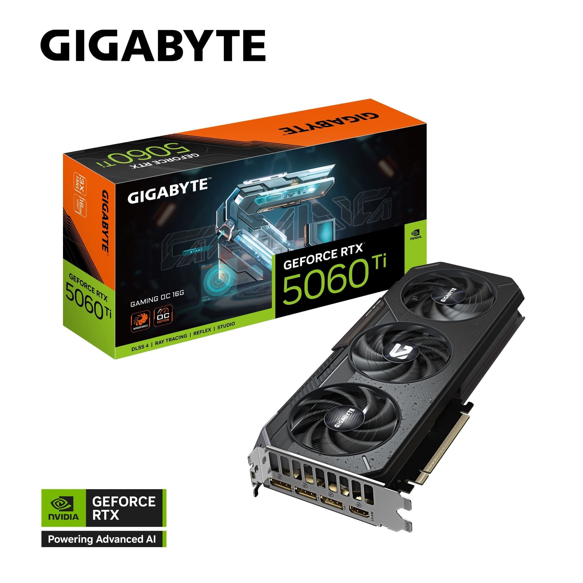 Gigabyte GeForce RTX™ 5060 Ti GAMING OC 16G, 2647 MHz, CUDA TBD, 28 Gbps, GDDR7, 128 bit, PCI-E 5.0, PSU 650W, DisplayPort 2.1b *3 HDMI 2.1b *1