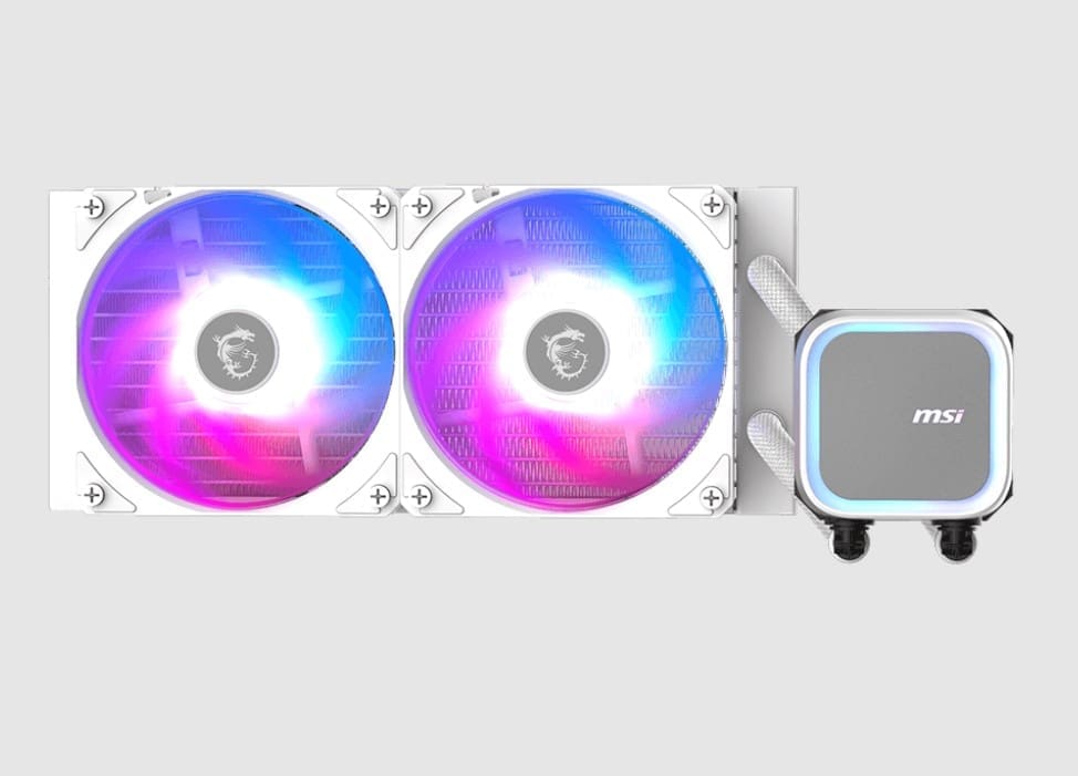 MSI MAG CORELIQUID A13 240 WHITE, 2.4", IPS, USB 2.0 pin header, SATA, 2 fans, Two Ball Bearing, AM5 / AM4, 3 Year warranty