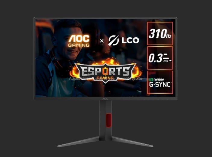 AOC 24.5" 310Hz IPS Gaming Monitor 25G4S: Fast IPS, 1920x1080 @ 310Hz, 0.3ms response, 400 cd/m² brightness, 115% sRGB, adjustable stand, HDMI DP