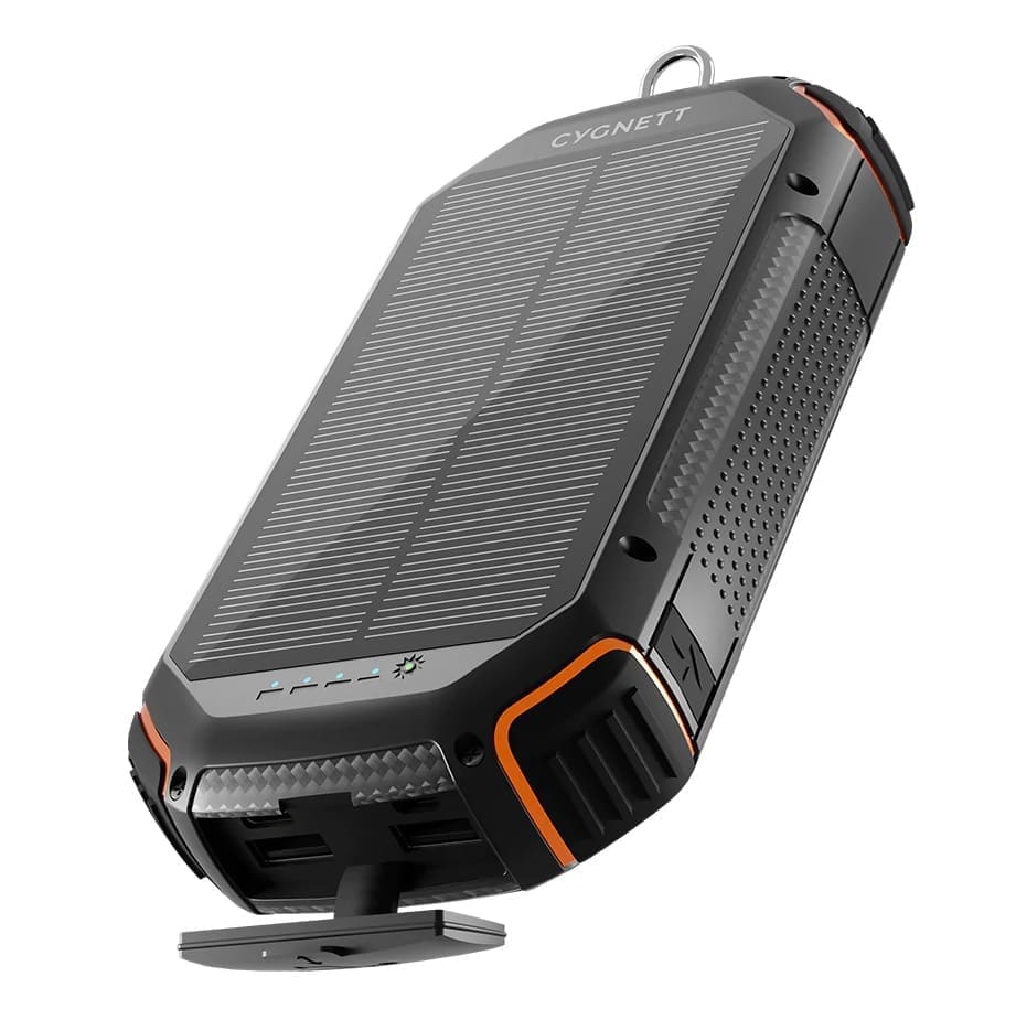 Cygnett ChargeUp OutBack 20K mAh Outdoor Solar Power Bank-Black(CY4412PBCHE),1xUSB-C(15W),2x USB-A (12W),Dust Waterproof,Flashlight,2 Years Warranty