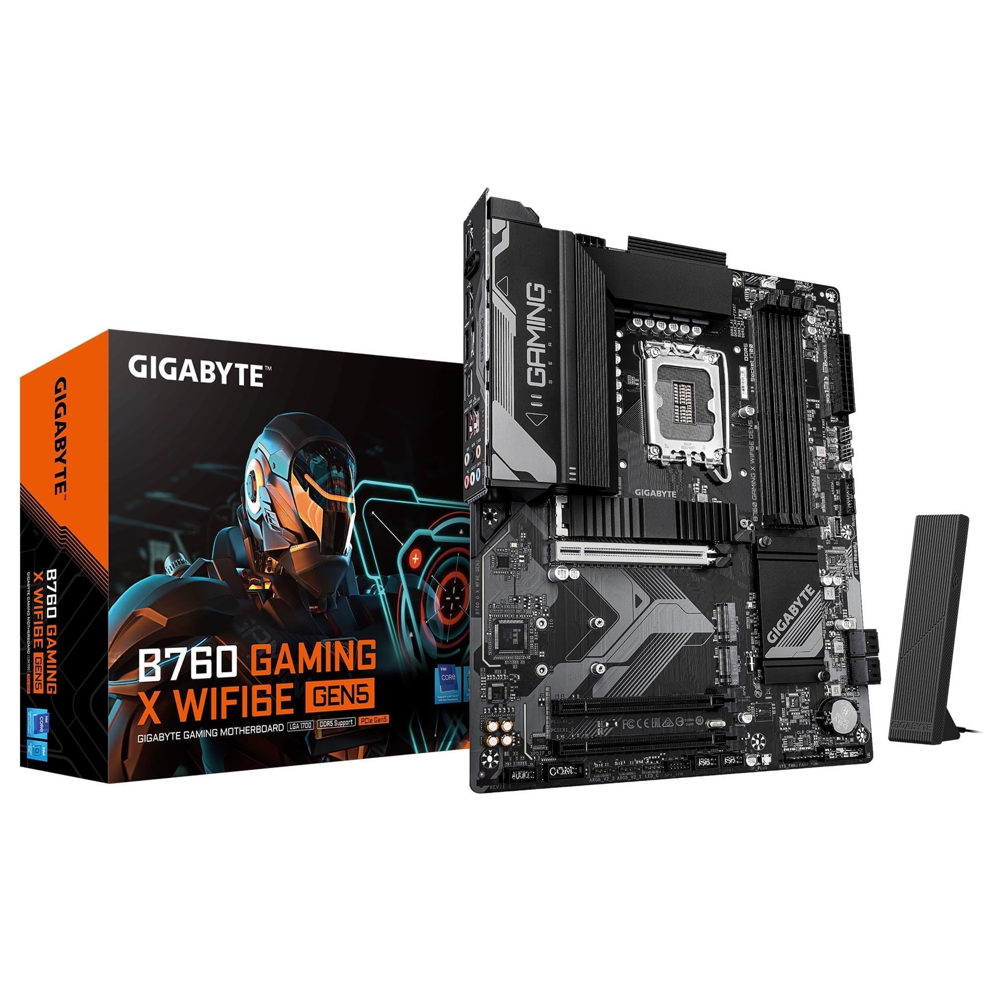Gigabyte B760 GAMING X WIFI6E GEN5, Intel LGA 1700 ATX Motherboard, 4x DDR5 ~256GB, 3x PCI-E x16, 3x M.2, 4x SATA, 1x USB 3.2, 1x USB-C, 5x USB 2.0