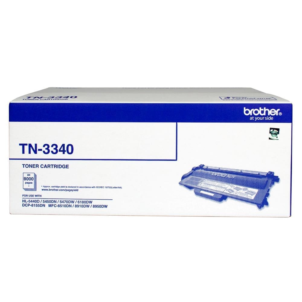 Brother TN-3340 Mono Laser toner - High yield - HL-5440D/5450DN/5470DW/6180DW MFC-8510DN/8910DW/8950DW DCP-8155DN- up to 8000 pages