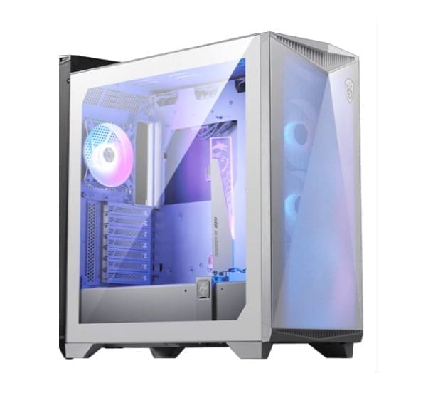 MSI MPG GUNGNIR 300R AIRFLOW WHITE Mid-Tower; E-ATX; I/O: USB-A x2, USB-C, Audio; GPU 360mm; CPU 175mm; PSU ATX; Fans: 3F+1R; Rad: Top/Front 360