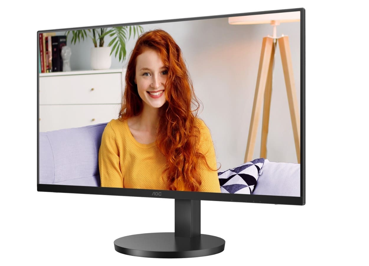 AOC 27" IPS 4K 3840 x 2160 UHD, HDR10, Speakers, Flicker FREE, HDMI 2.0 x 2, DisplayPort 1.4 x 1 black. VESA 100, Height Adjust, Office Monitor