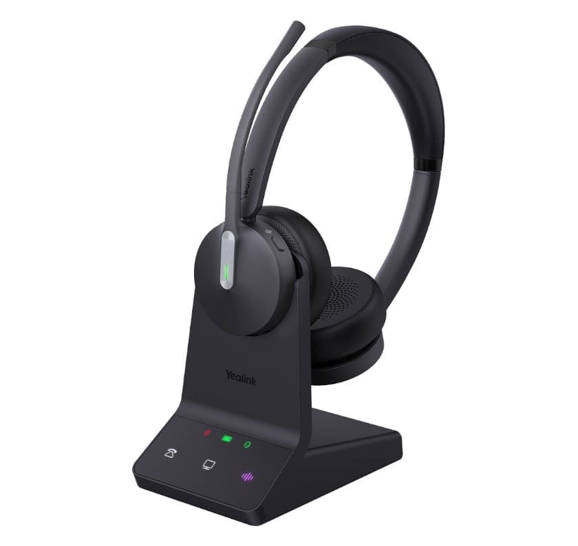Yealink WH64 Dual UC DECT Wireless Headset, DECT Bluetooth Wireless Technology,3-Mic Noise Cancellation,UC Certified, Charging Stands, Carrying Bag