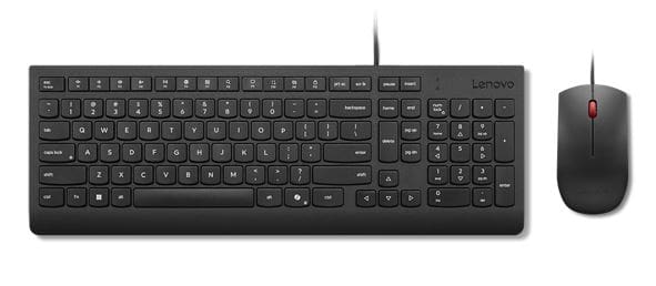 Lenovo Universal Wired USB Keyboard Mouse Combo Adjustable Tilt Leg Spill Resistant Copilot Keyboard 1600 DPI Optical Sensor Mouse Plug Play 1.8m