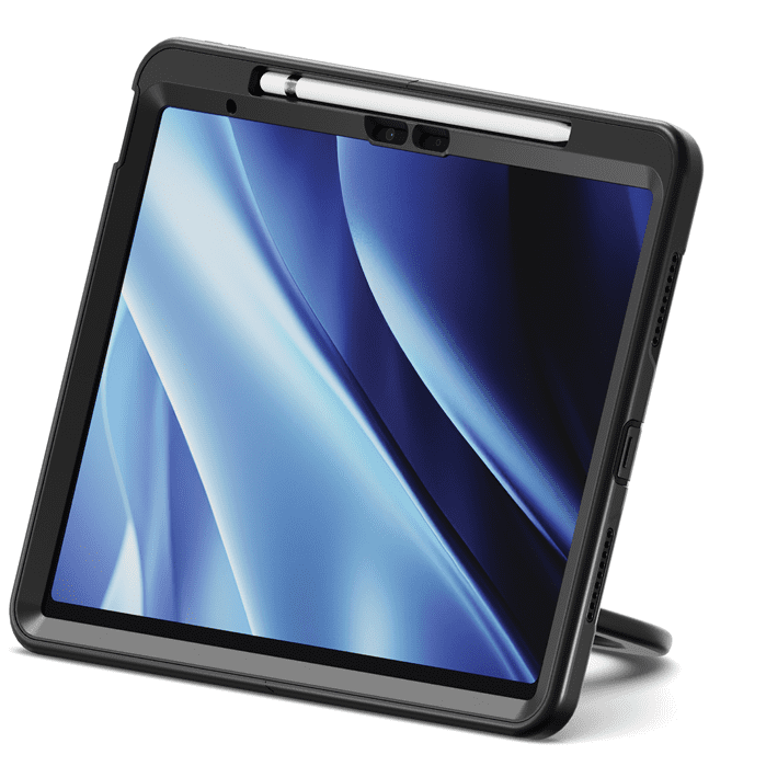 Cygnett GripStand Apple iPad Air (13") (M2/M3) Case -Black(CY5203CPGRP), Built-in Screen Protector, 2 Years Warranty