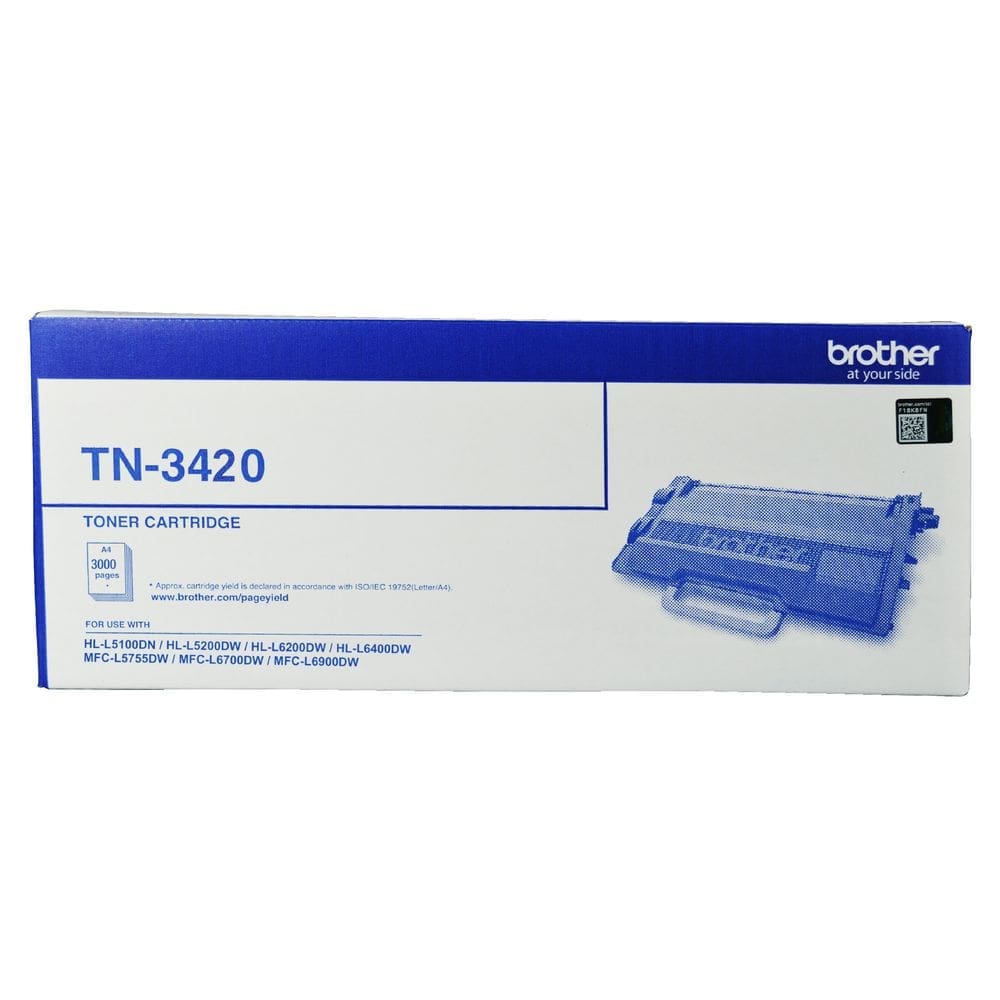 Brother TN-3420 Mono Laser Toner - High Yield to suit HL-L5100DN, L5200DW, L6200DW, L6400DW MFC-L5755DW , L6700DW, L6900DWup to 3000 pages
