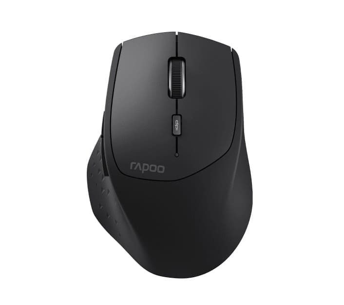 RAPOO MT550L Multi-Mode Wireless Ergonomic Optical Mouse -7 evels adjustable DPI, Smart Switch up to 5 devices, Ideal for Desktop PC, Notebook