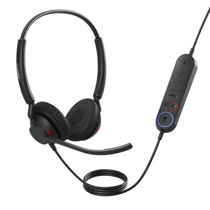 Jabra Engage 40 (Inline Link) MS Teams Dual USB-C/A Corded Headsets, Lightweight sturdy, Double the mic, Busylight, Hearing Protection Audio Quality