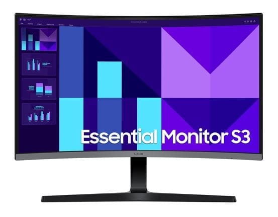 Samsung 27" S39GD FHD 1800R Curved Monitor 1920X1080 16:9 VA 100Hz 4ms 250cd/m2 D-Sub HDMI Tilt VESA Headphone Eye Saver Mode Black 3YR WTY