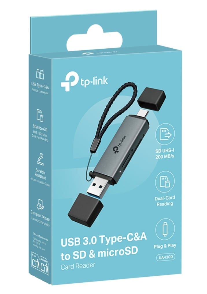 TP-Link UA430D USB 3.0 Type-CA to SD microSD 3.0 Card Reader