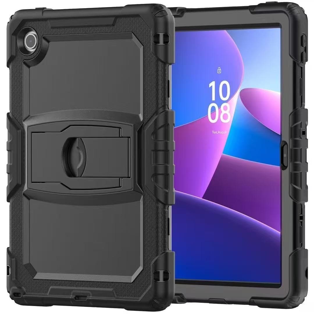 USP Rugged Lenovo Tab 10.1" Case Black - Built-in-Kickstand, Shoulder Strap, DropProof, ShockProof, 3 Year Warranty