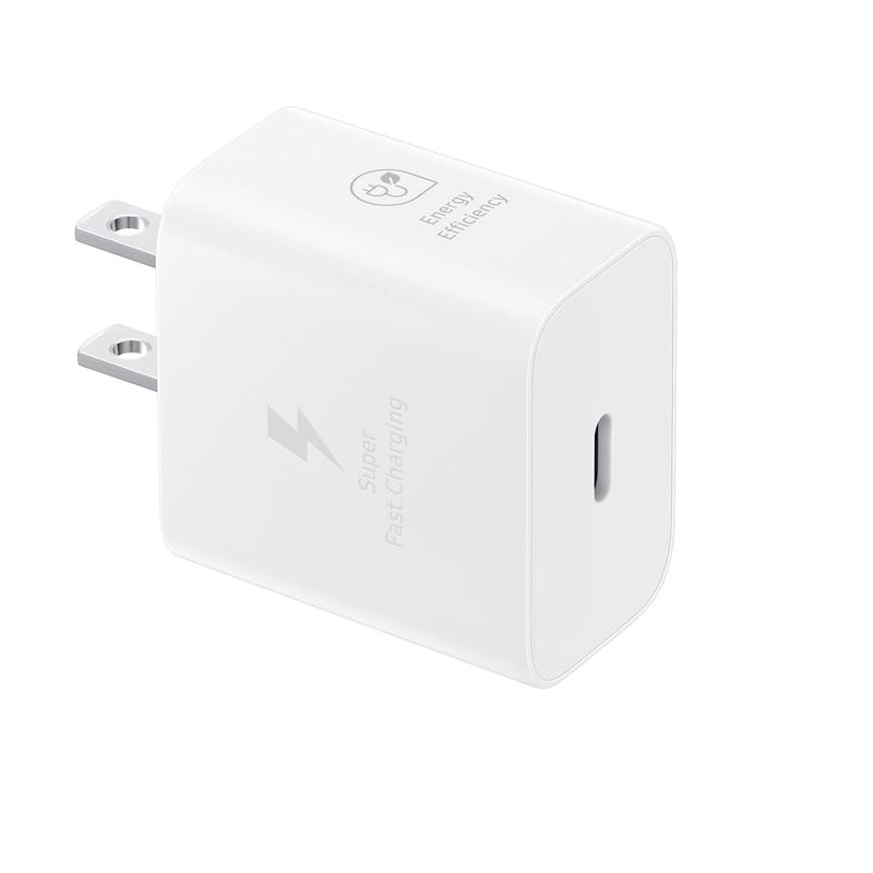 Samsung 25W GaN USB-C Fast Wall Charger - White(EP-T2510NWEGAU), 1x USB-C, Supports up to 25W, Compact Travel-Ready, 1 Year Warranty