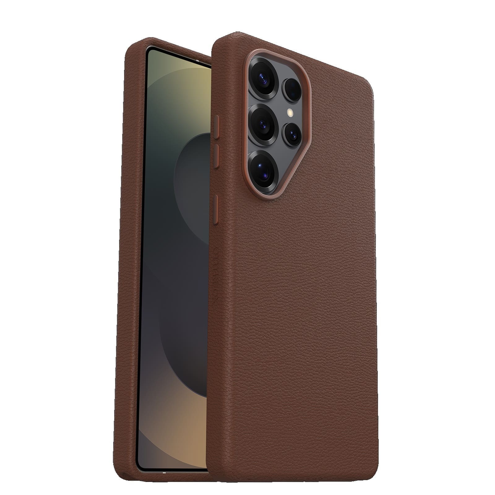 OtterBox Symmetry Cactus Leather Samsung Galaxy S25 Ultra 5G (6.9") Case Rich Adove Brown - (77-97509), DROP+ 3X Military Standard, 7 Years Warranty