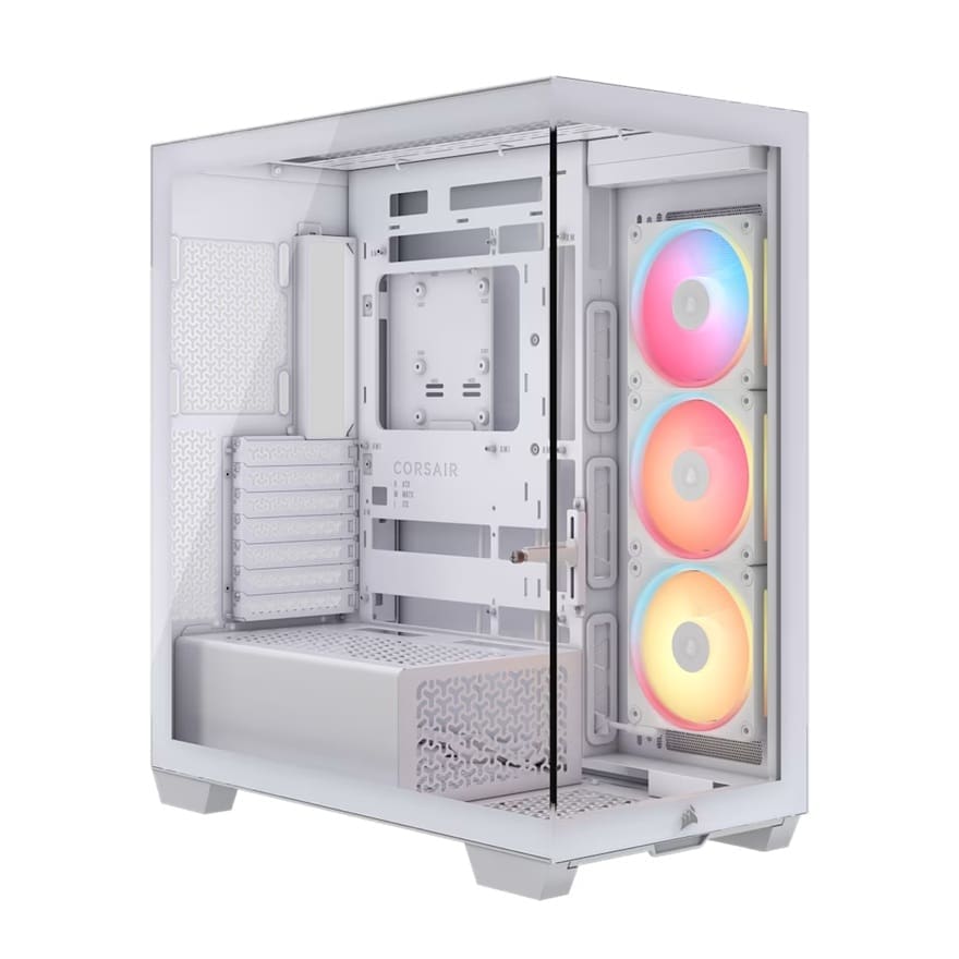 Corsair 3500X LX-R RGB iCUE LINK Mid-Tower PC Case - White, E-ATX, Side 360mm Rad, Glass Panels, USB-C, RS ARGB Fans, 425mm GPU, iCUE LINK Ready