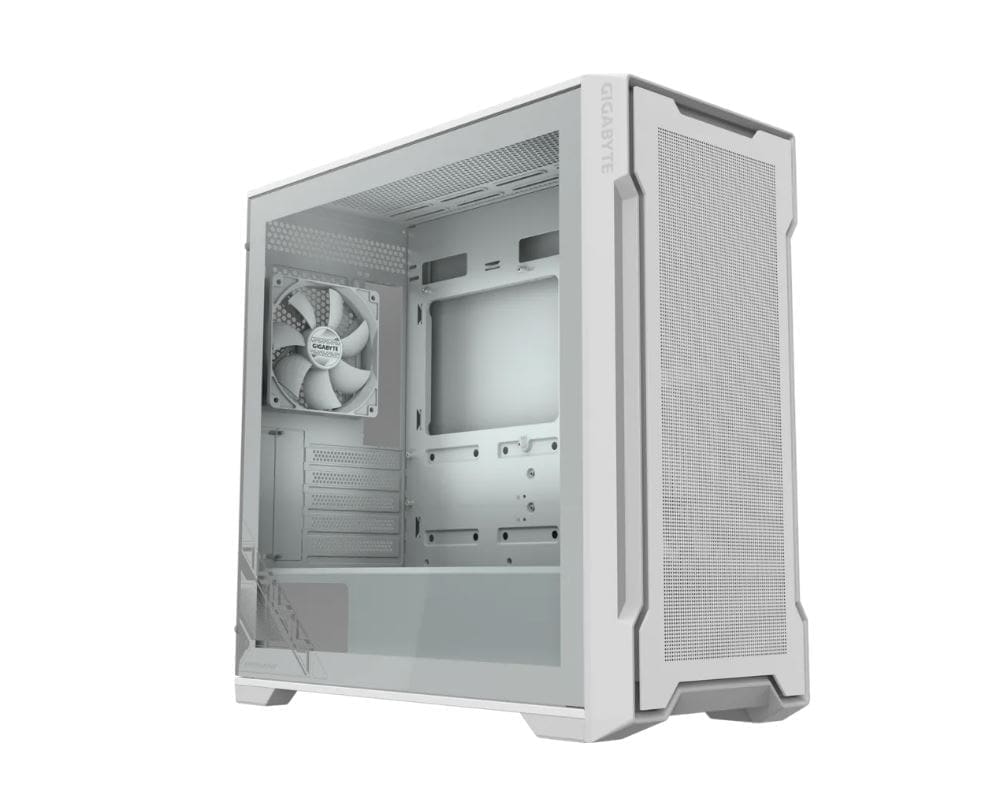 GIGABYTE C102 GLASS ICE Mid Tower case, H450x W210x D450 mm, White, 5 Expansion slots, 2x 3.5" Drive Support, 2 + 1 x 2.5" Drive Support, USB 3.0 x2