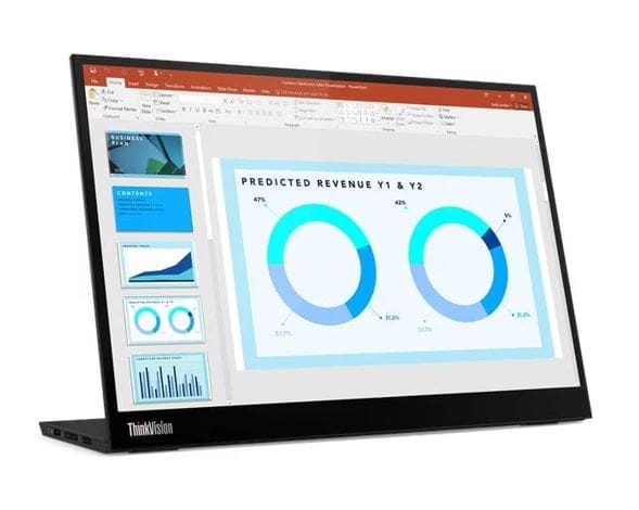 LENOVO ThinkVision M14D 14" 2.2K WLED IPS USB-C Portable Monitor 2240x1140 6ms 1500:1 100% sRGB Anti-glare 2xUSB-C DP Tilt Height Adjust VESA 0.6kg