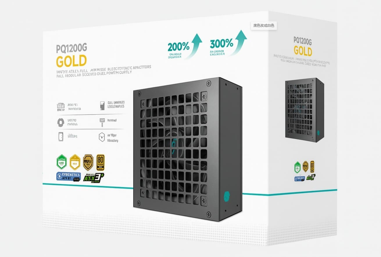 DeepCool PQ1200G 1200W Gamer Storm 80+ Gold/Cybenetics Fully Modular ATX Power Supply 120mm Fan, Japanese Capacitors, DC to DC, ATX12V V3.1,