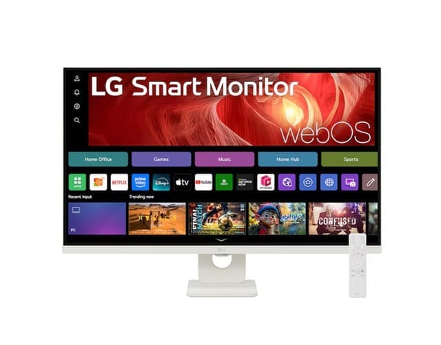 LG 31.5” 4K UHD Smart Monitor with webOS, USB-C PD 65W, AirPlay 2, Screen Share, Bluetooth, Magic Remote support, and tilt adjustable stand