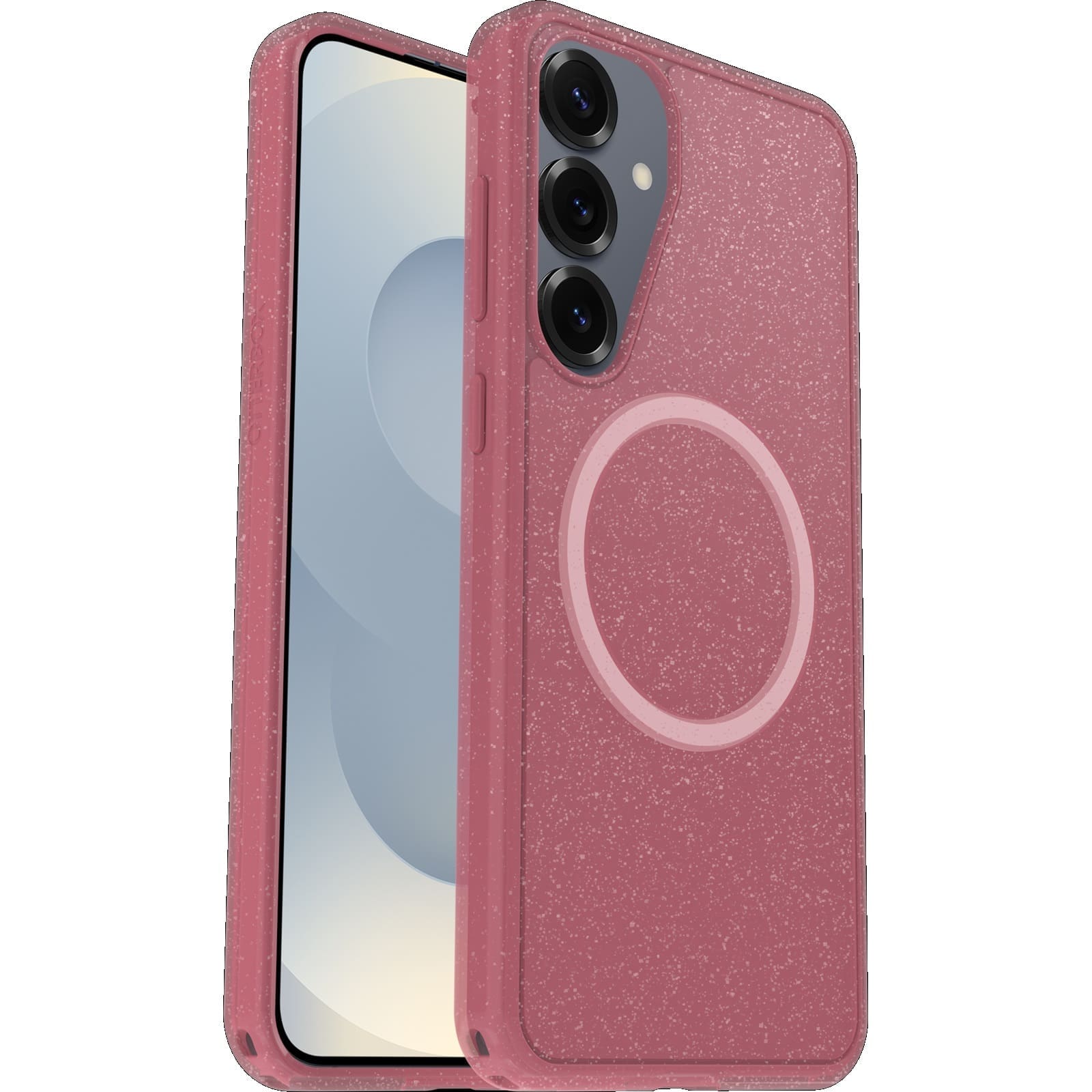 OtterBox Symmetry Clear Magnets Samsung Galaxy S25+ 5G (6.7") Case Foxberry (Pink) - (77-97599), DROP+ 3X Military Standard, 7 Years Warranty
