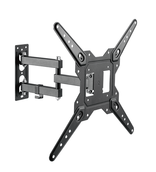 Brateck LPA68-443 Economical Full-Motion TV Wall Mount, Fit Screen Size: 23"-55" Up to 30 KG, Fine Texture Black,382x430x430mm (new)