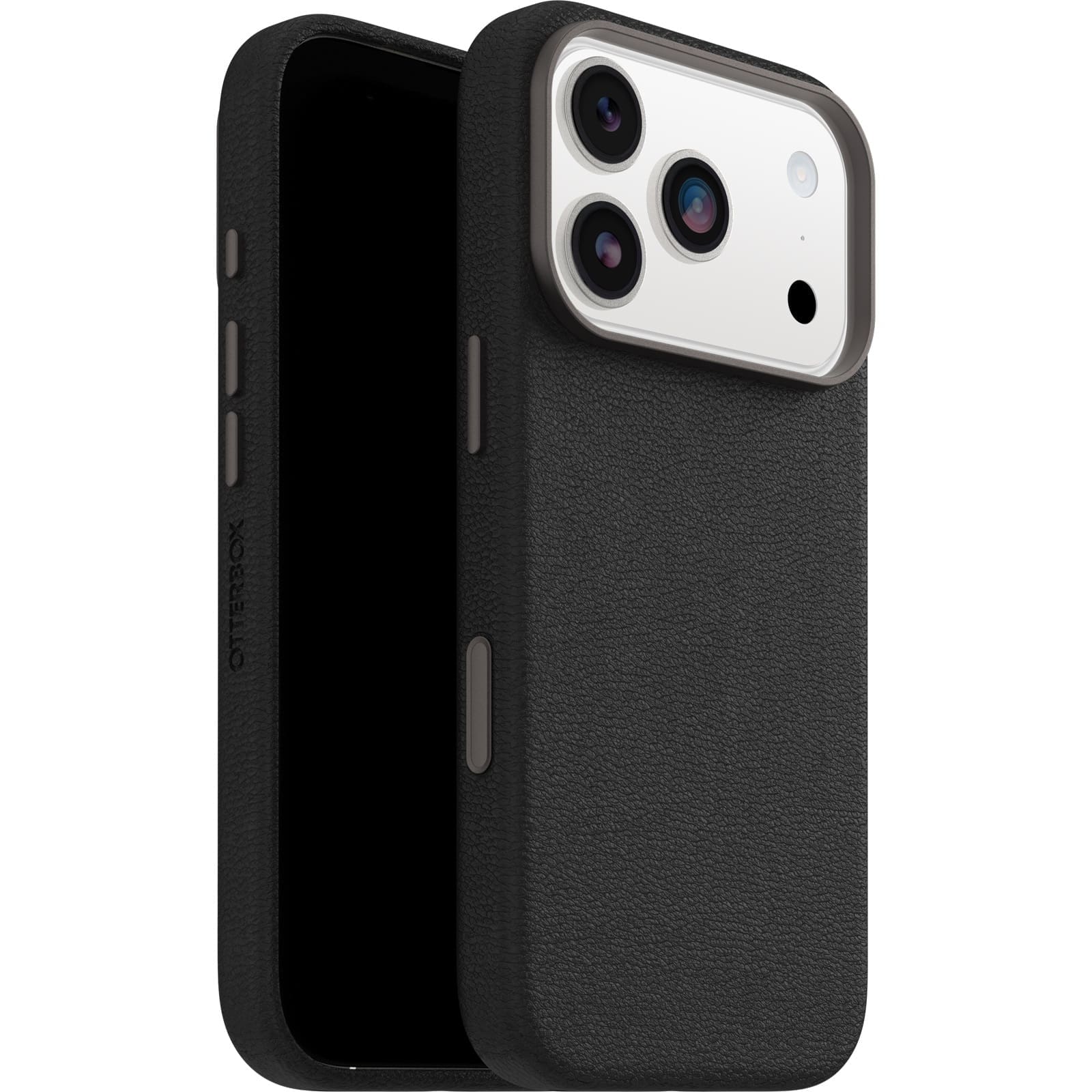 OtterBox Symmetry Cactus Leather MagSafe Apple iPhone 17 Pro (6.3") Noir Ash (Black) - (77-99045), DROP+ 3X Military Standard, 7 Years Warranty
